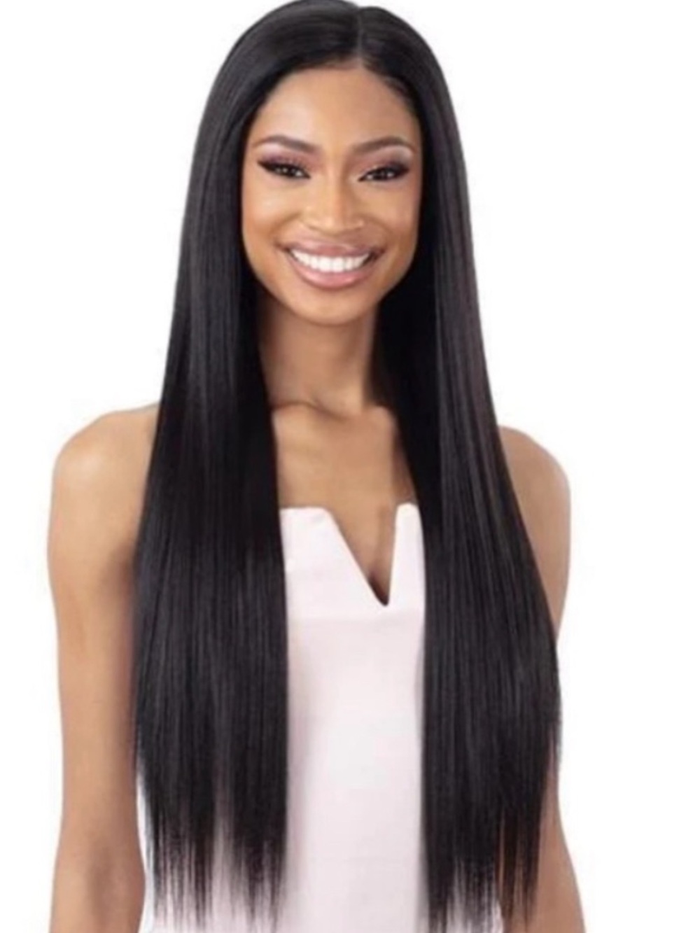 Organique Lace Front Wig - Light Yaky Straight 30" - Black (1B)